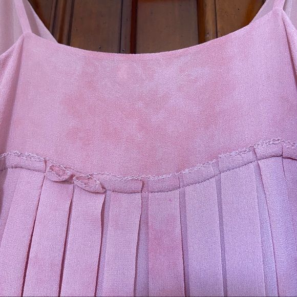 LoveShackFancy Silk Maxi Dress Pink Tie Dye Empire Pleated Bust | Size 4 - Picture 11 of 16